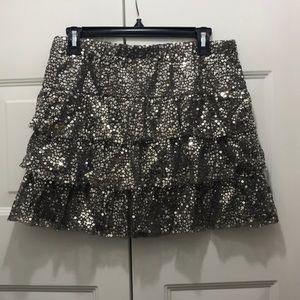 Sequins ruffled mini skirt